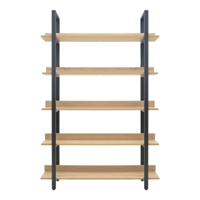 Βιβλιοθήκη Almond pakoworld σε oak-μαύρη απόχρωση 120x29x185εκ Βιβλιοθήκη Almond pakoworld σε oak-μαύρη απόχρωση 120x29x185εκ