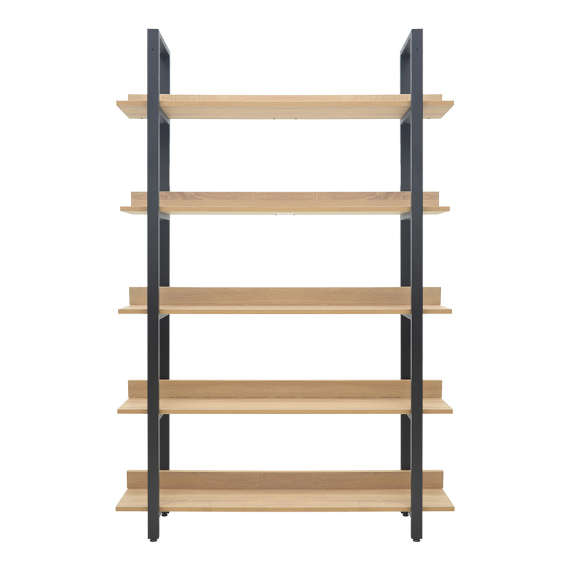 Βιβλιοθήκη Almond pakoworld σε oak-μαύρη απόχρωση 120x29x185εκ Βιβλιοθήκη Almond pakoworld σε oak-μαύρη απόχρωση 120x29x185εκ