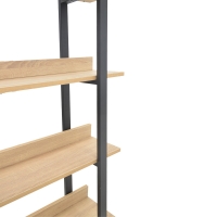 Βιβλιοθήκη Almond pakoworld σε oak-μαύρη απόχρωση 120x29x185εκ Βιβλιοθήκη Almond pakoworld σε oak-μαύρη απόχρωση 120x29x185εκ