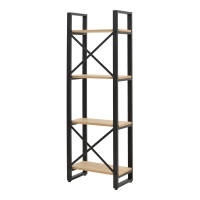 Βιβλιοθήκη Crimson pakoworld σε oak-μαύρη απόχρωση 50x22x150εκ Βιβλιοθήκη Crimson pakoworld σε oak-μαύρη απόχρωση 50x22x150εκ