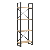 Βιβλιοθήκη Crimson pakoworld σε oak-μαύρη απόχρωση 50x22x150εκ Βιβλιοθήκη Crimson pakoworld σε oak-μαύρη απόχρωση 50x22x150εκ