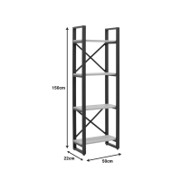 Βιβλιοθήκη Crimson pakoworld σε oak-μαύρη απόχρωση 50x22x150εκ Βιβλιοθήκη Crimson pakoworld σε oak-μαύρη απόχρωση 50x22x150εκ