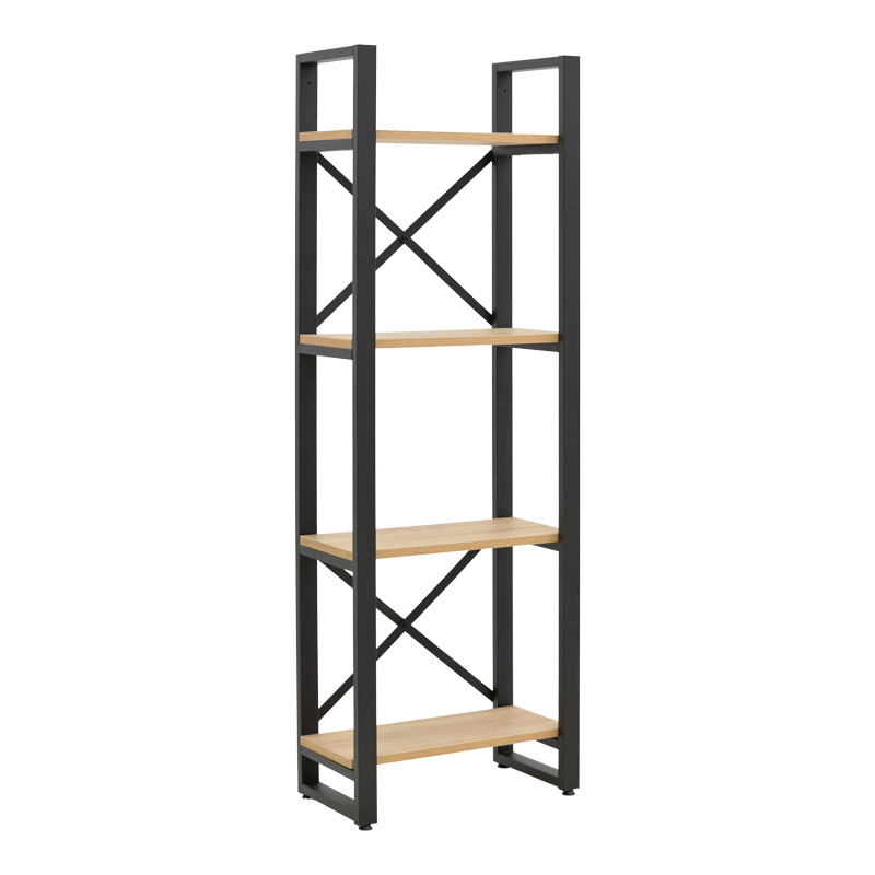 Βιβλιοθήκη Crimson pakoworld σε oak-μαύρη απόχρωση 50x22x150εκ Βιβλιοθήκη Crimson pakoworld σε oak-μαύρη απόχρωση 50x22x150εκ