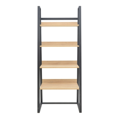 Βιβλιοθήκη Ryder pakoworld σε oak-μαύρη απόχρωση 75x36x185εκ Βιβλιοθήκη Ryder pakoworld σε oak-μαύρη απόχρωση 75x36x185εκ