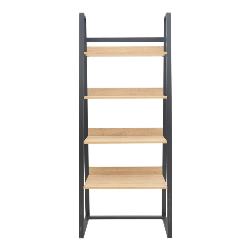 Βιβλιοθήκη Ryder pakoworld σε oak-μαύρη απόχρωση 75x36x185εκ Βιβλιοθήκη Ryder pakoworld σε oak-μαύρη απόχρωση 75x36x185εκ