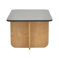 Τραπέζι Beca pakoworld σε oak-μαύρο απόχρωση 100x60x42εκ Τραπέζι Beca pakoworld σε oak-μαύρο απόχρωση 100x60x42εκ