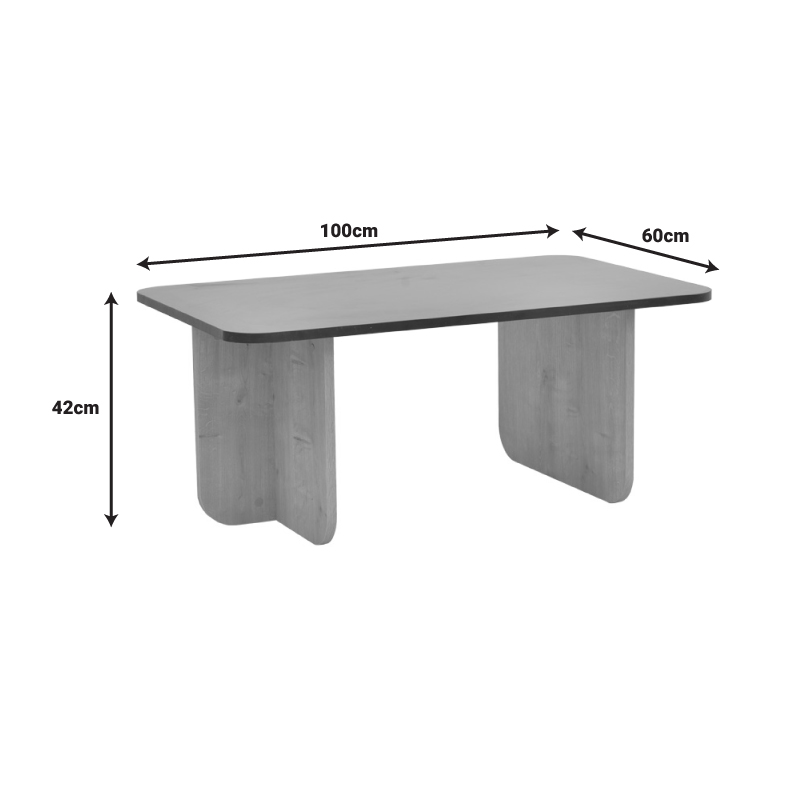 Τραπέζι Beca pakoworld σε oak-μαύρο απόχρωση 100x60x42εκ Τραπέζι Beca pakoworld σε oak-μαύρο απόχρωση 100x60x42εκ