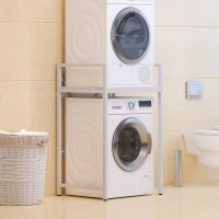 Ραφιέρα στήριξης πλυντηρίου - στεγνωτηρίου Delavar pakoworld μέταλλο λευκό 72x60x116εκ Ραφιέρα στήριξης πλυντηρίου - στεγνωτηρίου Delavar pakoworld μέταλλο λευκό 72x60x116εκ