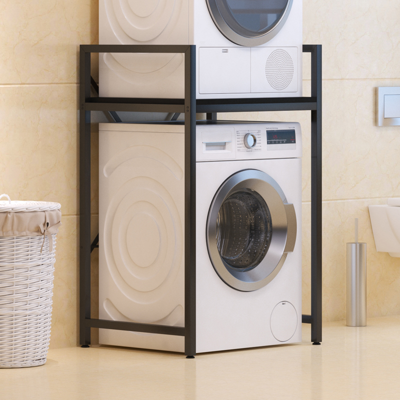 Ραφιέρα στήριξης πλυντηρίου - στεγνωτηρίου Delavar pakoworld μέταλλο μαύρο 72x60x116εκ Ραφιέρα στήριξης πλυντηρίου - στεγνωτηρίου Delavar pakoworld μέταλλο μαύρο 72x60x116εκ