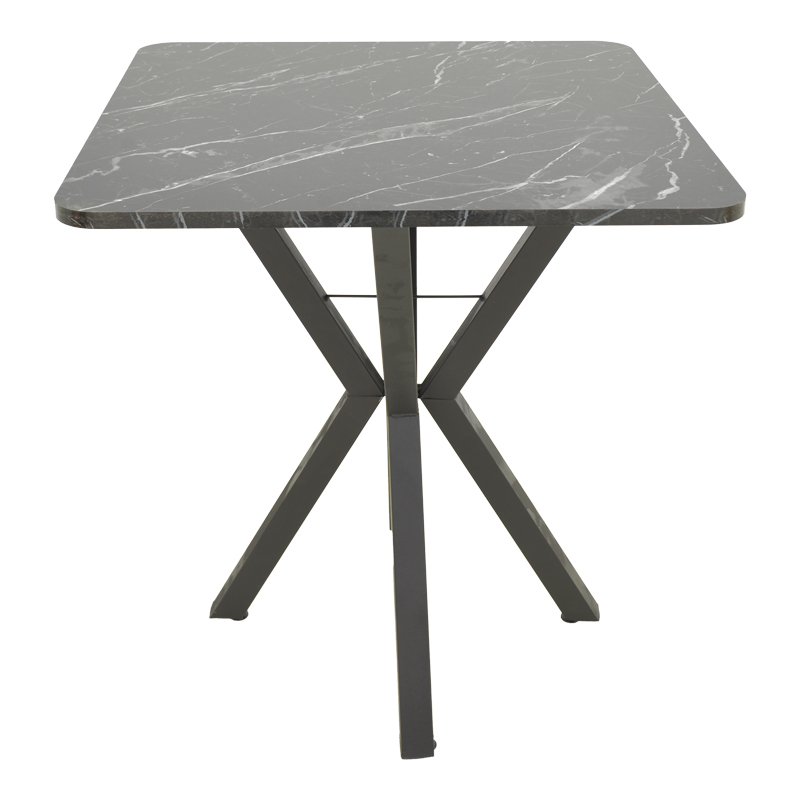 Τραπέζι Arenya pakoworld μαύρο εφε μαρμάρου- μαύρα μεταλλικά πόδια 70x70x72εκ
