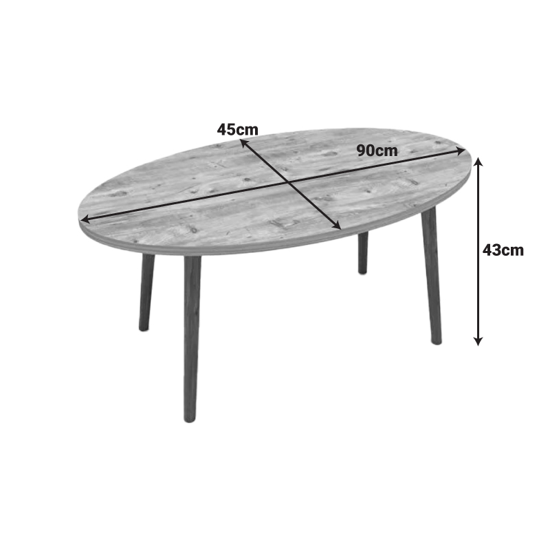 Τραπέζι σαλονιού Sartori pakoworld oak 90x45x43εκ Τραπέζι σαλονιού Sartori pakoworld oak 90x45x43εκ