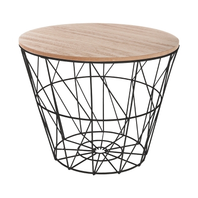 Βοηθητικό τραπέζι σαλονιού Jacot pakoworld oak-μαύρο Φ38x30,5εκ Βοηθητικό τραπέζι σαλονιού Jacot pakoworld oak-μαύρο Φ38x30,5εκ