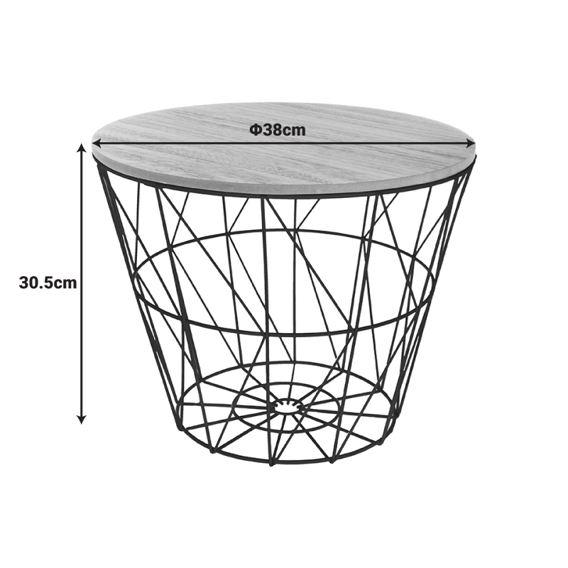 Βοηθητικό τραπέζι σαλονιού Jacot pakoworld oak-μαύρο Φ38x30,5εκ Βοηθητικό τραπέζι σαλονιού Jacot pakoworld oak-μαύρο Φ38x30,5εκ
