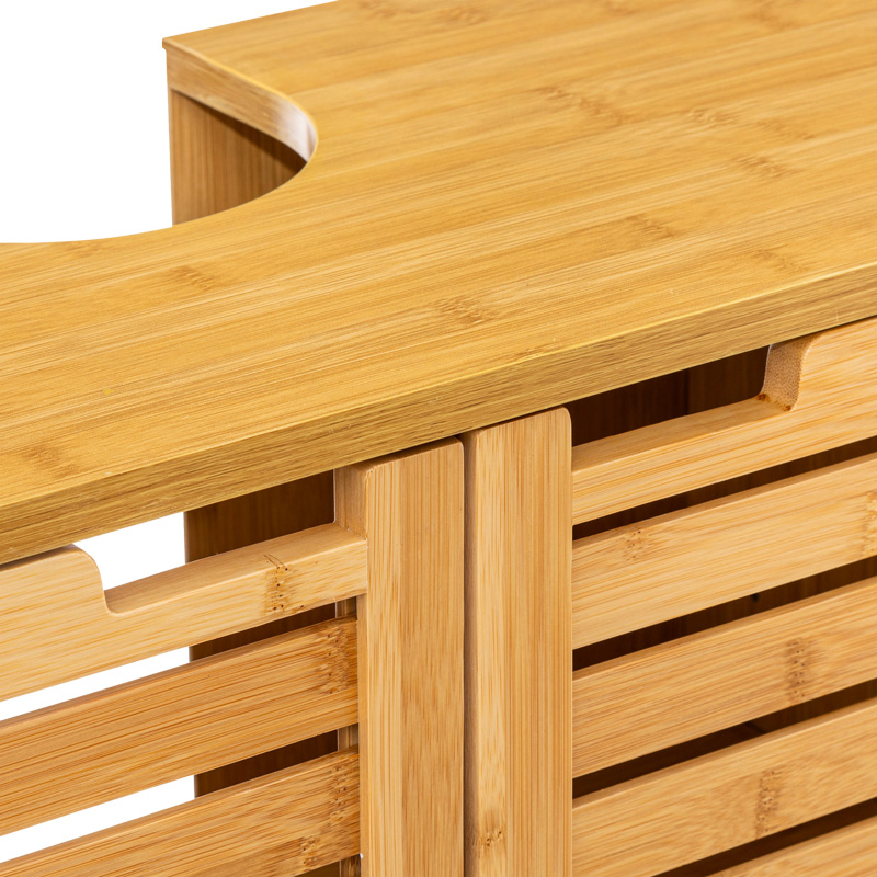 Πάγκος-ντουλάπι μπάνιου Sicela pakoworld χρώμα φυσικό 60x28x80εκ