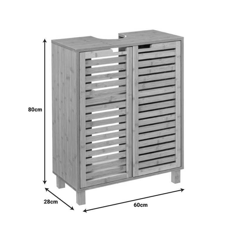 Πάγκος-ντουλάπι μπάνιου Sicela pakoworld χρώμα φυσικό 60x28x80εκ