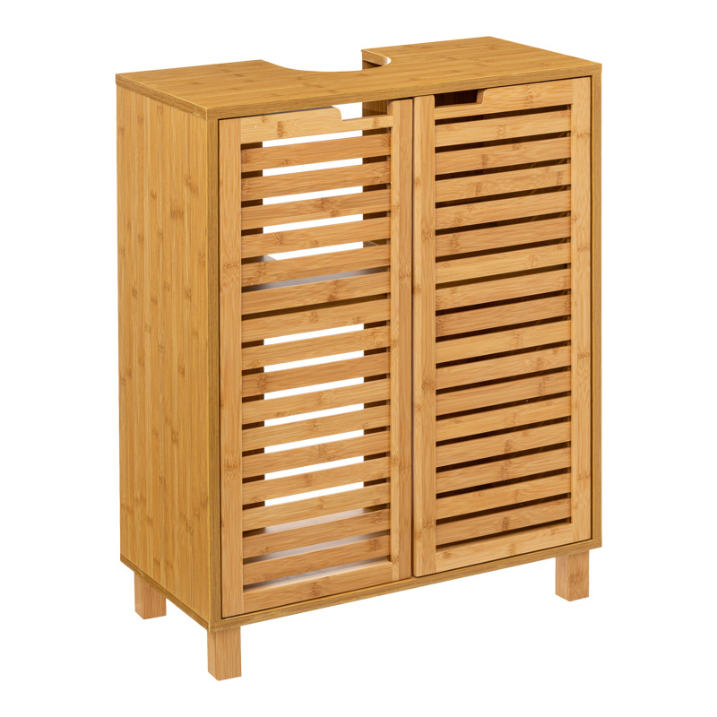 Πάγκος-ντουλάπι μπάνιου Sicela pakoworld χρώμα φυσικό 60x28x80εκ