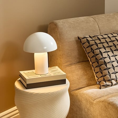 Επιτραπέζιο φωτιστικό Mushi pakoworld μέταλλο λευκό Φ20x24,5εκ