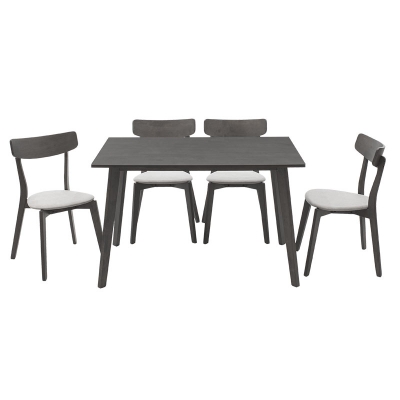 Tραπεζαρία Benson - Toto pakoworld σετ 5τμχ rustic grey - ύφασμα γκρι 120x75x75εκ Tραπεζαρία Benson - Toto pakoworld σετ 5τμχ rustic grey - ύφασμα γκρι 120x75x75εκ