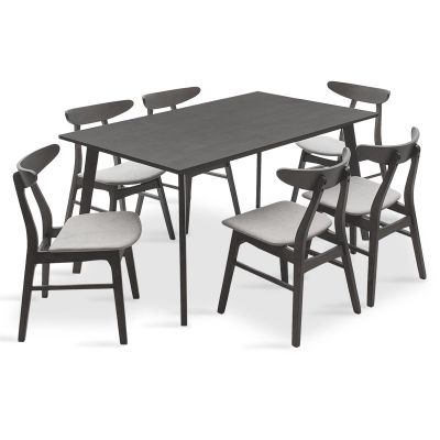 Tραπεζαρία Benson - Orlean pakoworld σετ 7τμχ rustic grey - ύφασμα γκρι 150x90x75εκ Tραπεζαρία Benson - Orlean pakoworld σετ 7τμχ rustic grey - ύφασμα γκρι 150x90x75εκ