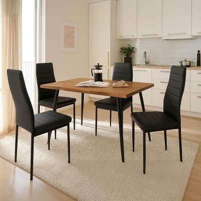 Τραπεζαρία Neve-Parker pakoworld σετ 5τμχ 120x80x75εκ
