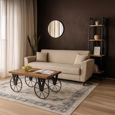 Φοιτητικό πακέτο επίπλων σαλονιού Living 6 pakoworld σετ 3 τμχ