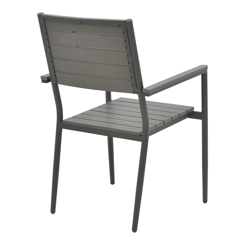 Τραπεζαρία Uplift-Kliton σετ 5τεμ pakoworld ανθρακί αλουμίνιο και plywood σε γκρι απόχρωση 80x80x74εκ