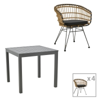 Τραπεζαρία Kliton-Naoki B σετ 5τεμ pakoworld ανθρακί αλουμίνιο και μέταλλο σε μαύρη απόχρωση 80x80x74εκ Τραπεζαρία Kliton-Naoki B σετ 5τεμ pakoworld ανθρακί αλουμίνιο και μέταλλο σε μαύρη απόχρωση 80x80x74εκ