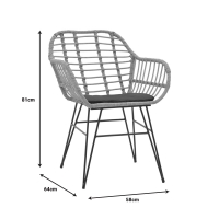 Τραπεζαρία Naoki V σετ 5τεμ pakoworld rattan pe σε φυσική απόχρωση και μαύρο μέταλλο 80x80x78εκ Τραπεζαρία Naoki V σετ 5τεμ pakoworld rattan pe σε φυσική απόχρωση και μαύρο μέταλλο 80x80x78εκ