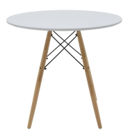 Τραπεζαρία Ezra-Julita pakoworld σετ 3τεμ pp-mdf σε λευκό-φυσική απόχρωση Φ80x73εκ