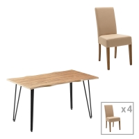 Τραπεζαρία Ditta-Izzac pakoworld μόκα- sonoma140x80x76εκ Τραπεζαρία Ditta-Izzac pakoworld μόκα- sonoma140x80x76εκ