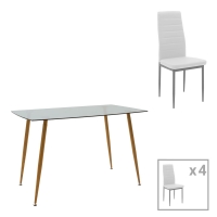 Τραπεζαρία Cuba-Parker pakoworld σετ 5τεμ sonoma-λευκό 120x80x75εκ Τραπεζαρία Cuba-Parker pakoworld σετ 5τεμ sonoma-λευκό 120x80x75εκ