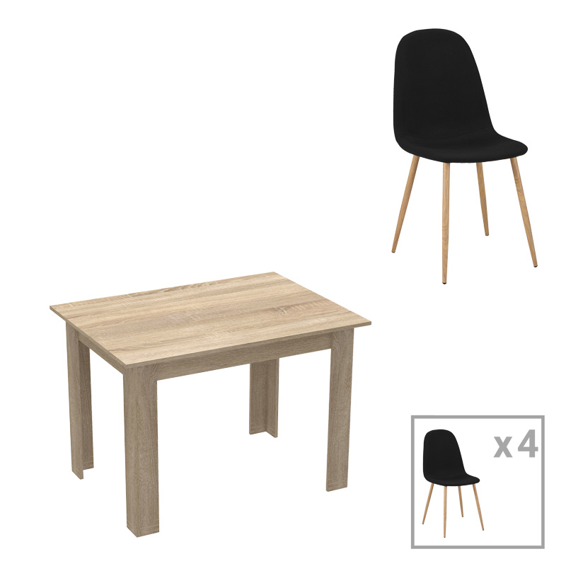 Τραπεζαρία Manka-Bella pakoworld σετ 5τεμ σε sonoma απόχρωση 110x80x70εκ Τραπεζαρία Manka-Bella pakoworld σετ 5τεμ σε sonoma απόχρωση 110x80x70εκ