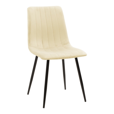 Τραπεζαρία Julita-Noor pakoworld σετ 5τεμ MDF λευκό-μπεζ ύφασμα Φ80x73εκ