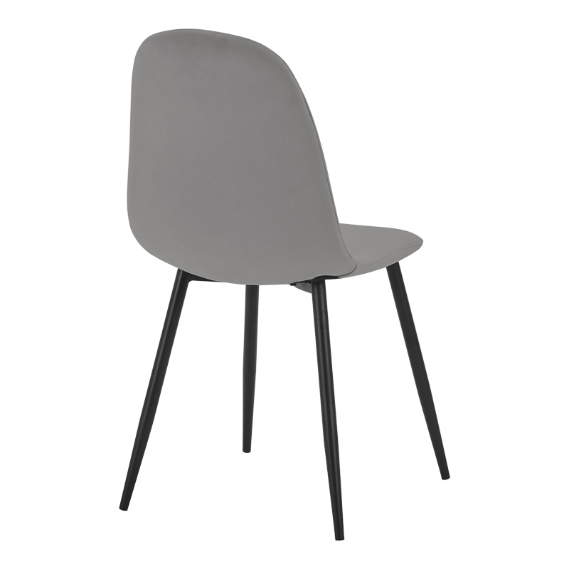 Τραπεζαρία Gustas-Bella pakoworld σετ 5τμχ  λευκό μαρμάρου sintered stone-γκρι βελούδο 120x60x75εκ