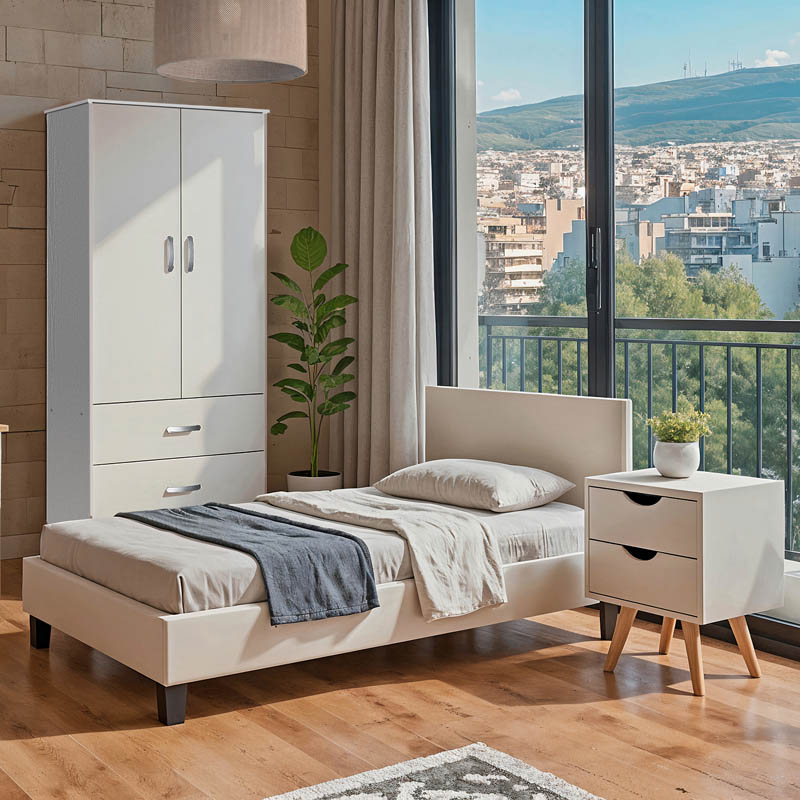 Φοιτητικό πακέτο επίπλων κρεβατοκάμαρας Escape pakoworld σετ 3τεμ Φοιτητικό πακέτο επίπλων κρεβατοκάμαρας Escape pakoworld σετ 3τεμ
