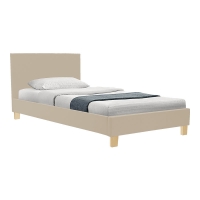 Κρεβάτι με στρώμα Nevil-Dreamer pakoworld ύφασμα μπεζ-ξύλινο πόδι σε φυσική απόχρωση 100x200εκ Κρεβάτι με στρώμα Nevil-Dreamer pakoworld ύφασμα μπεζ-ξύλινο πόδι σε φυσική απόχρωση 100x200εκ