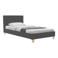 Κρεβάτι με στρώμα Nevil-Dreamer pakoworld ύφασμα ανθρακί-ξύλινο πόδι σε φυσική απόχρωση 100x200εκ Κρεβάτι με στρώμα Nevil-Dreamer pakoworld ύφασμα ανθρακί-ξύλινο πόδι σε φυσική απόχρωση 100x200εκ