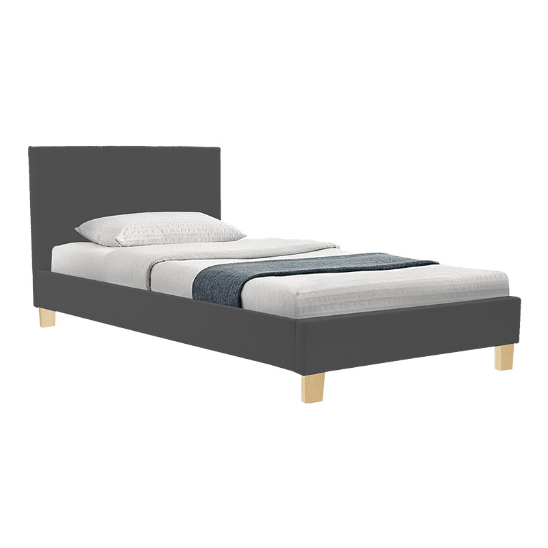 Κρεβάτι με στρώμα Nevil-Dreamer pakoworld ύφασμα ανθρακί-ξύλινο πόδι σε φυσική απόχρωση 100x200εκ Κρεβάτι με στρώμα Nevil-Dreamer pakoworld ύφασμα ανθρακί-ξύλινο πόδι σε φυσική απόχρωση 100x200εκ