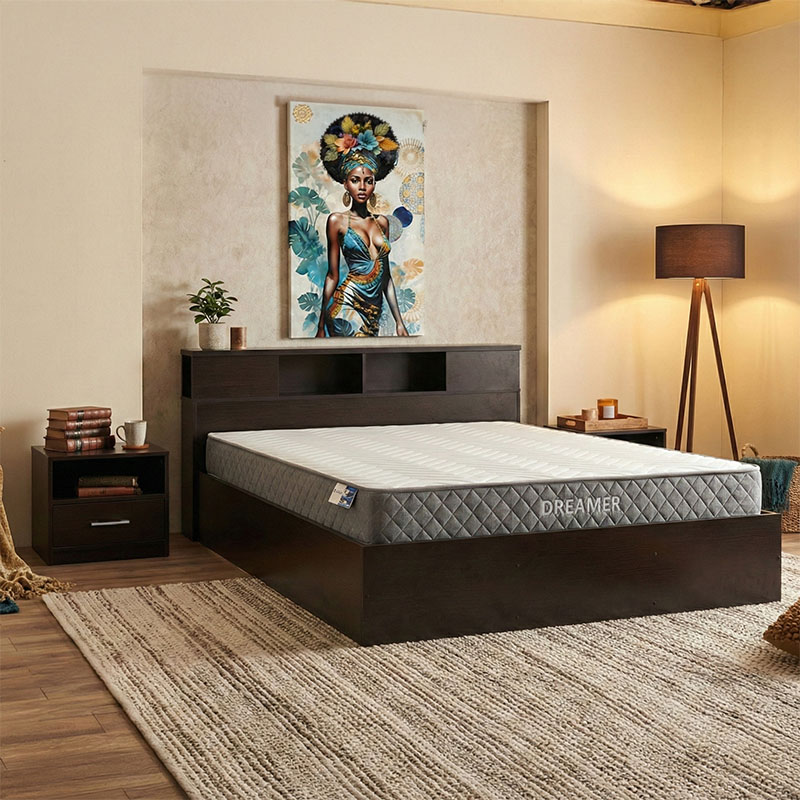 Κρεβάτι με στρώμα Olympus-Dreamer pakoworld wenge 160x200εκ Κρεβάτι με στρώμα Olympus-Dreamer pakoworld wenge 160x200εκ