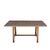 Τραπεζαρία Malibu pakoworld μασίφ ξύλο ακακίας 180x90x75εκ Σετ 7τεμ