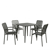 Τραπεζαρία Heven Vista pakoworld σετ 5τεμ μαύρο αλουμίνιο 80x80x72εκ Τραπεζαρία Heven Vista pakoworld σετ 5τεμ μαύρο αλουμίνιο 80x80x72εκ