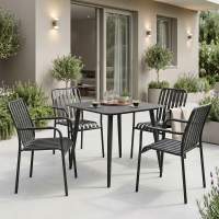 Τραπεζαρία Heven Vista pakoworld σετ 5τεμ μαύρο αλουμίνιο 80x80x72εκ Τραπεζαρία Heven Vista pakoworld σετ 5τεμ μαύρο αλουμίνιο 80x80x72εκ