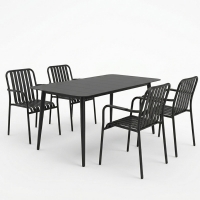 Τραπεζαρία Heven Vista pakoworld σετ 5τεμ μαύρο αλουμίνιο 120x70x72εκ Τραπεζαρία Heven Vista pakoworld σετ 5τεμ μαύρο αλουμίνιο 120x70x72εκ