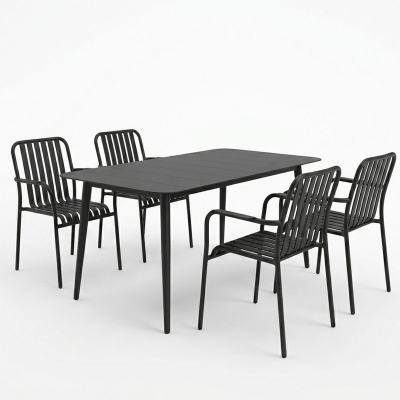 Τραπεζαρία Heven Vista pakoworld σετ 5τεμ μαύρο αλουμίνιο 120x70x72εκ Τραπεζαρία Heven Vista pakoworld σετ 5τεμ μαύρο αλουμίνιο 120x70x72εκ
