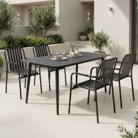 Τραπεζαρία Heven Vista pakoworld σετ 5τεμ μαύρο αλουμίνιο 120x70x72εκ Τραπεζαρία Heven Vista pakoworld σετ 5τεμ μαύρο αλουμίνιο 120x70x72εκ