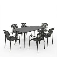 Τραπεζαρία Heven Vista pakoworld σετ 7τεμ μαύρο αλουμίνιο 150x80x72εκ Τραπεζαρία Heven Vista pakoworld σετ 7τεμ μαύρο αλουμίνιο 150x80x72εκ
