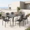 Τραπεζαρία Heven Vista pakoworld σετ 7τεμ μαύρο αλουμίνιο 150x80x72εκ