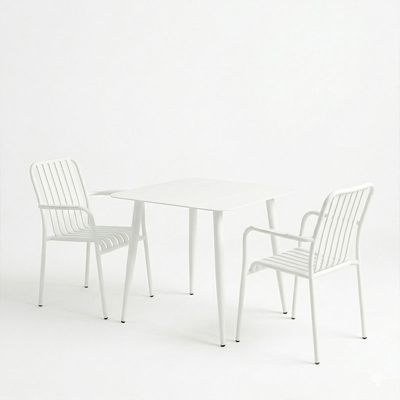 Τραπεζαρία Heven Vista pakoworld σετ 3τεμ λευκό αλουμίνιο 80x80x72εκ Τραπεζαρία Heven Vista pakoworld σετ 3τεμ λευκό αλουμίνιο 80x80x72εκ