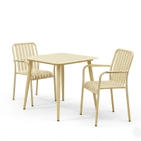 Τραπεζαρία Heven Vista pakoworld σετ 3τεμ σαμπανί αλουμίνιο 80x80x72εκ Τραπεζαρία Heven Vista pakoworld σετ 3τεμ σαμπανί αλουμίνιο 80x80x72εκ