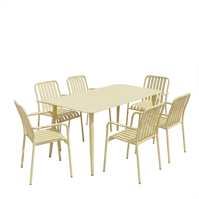 Τραπεζαρία Heven Vista pakoworld σετ 7τεμ σαμπανί αλουμίνιο 120x70x72εκ Τραπεζαρία Heven Vista pakoworld σετ 7τεμ σαμπανί αλουμίνιο 120x70x72εκ